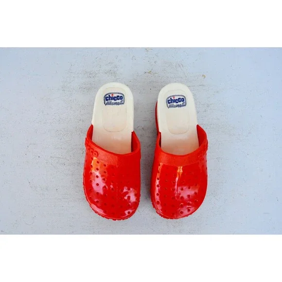 Girls CHICCO Red Clogs Italian Sandals - DEADSTOCK Chicco 70s 80sEu 26